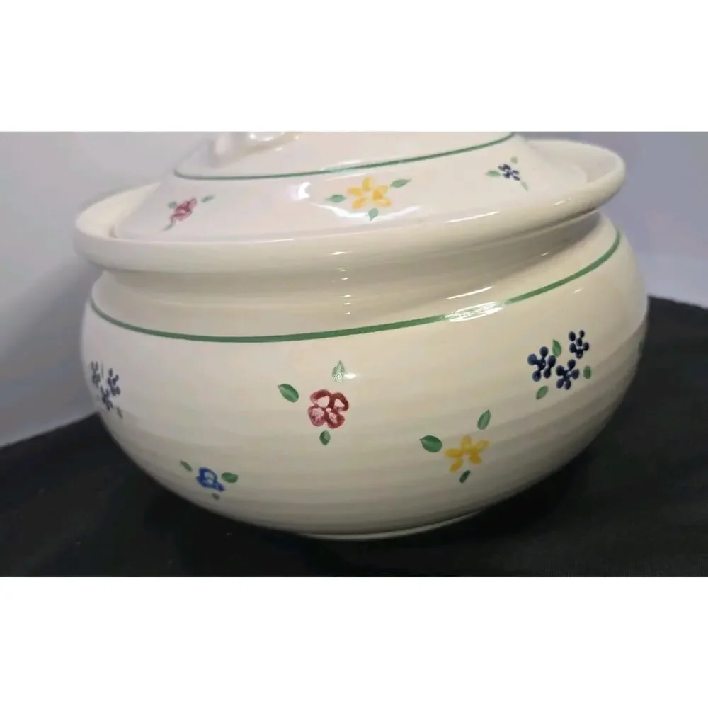 Vintage Pfaltzgraff Vickie Hanson Spectrum 3 Qt Round Covered Casserole Dish Lid